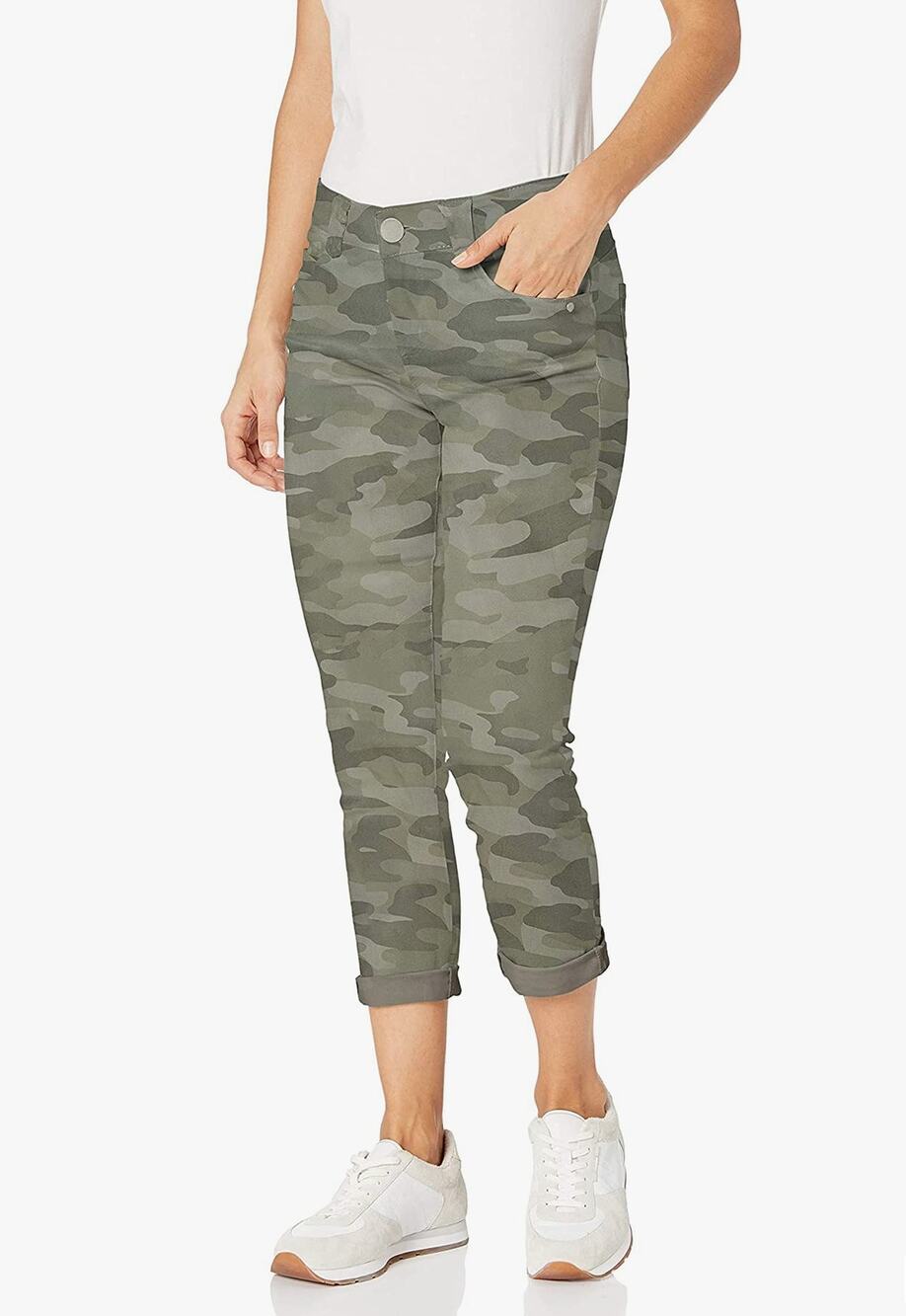 Democracy Ab Solution Tummy Control Crop Ankle Skimmer Camouflage Pants Womens 8